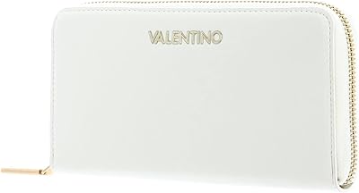 Valentino vps6rh155 portefeuille rond zippé bianco donna, blanc, bohème