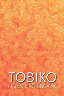 Cahier ligné tobiko : caviar rouge pour couverture de sushi, journal ligné vierge