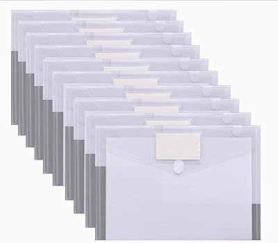 Paquet de 10 dossiers extensibles en plastique, dossiers de documents transparents, enveloppes a4