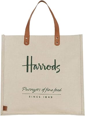 Harrods [harrods] sac de shopping en jute avec logo brodé et poignée en cuir [importation parallèle], blanc. Plus de choix, moins de dépenses avec Diaytar