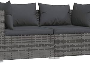 Canapé fedexcel 2 places avec coussins pour terrasse, jardin, terrasse extérieure, balcon, banc, coin, chaise, meuble en poly rotin gris. Diaytar Sénégal : Votre guichet unique pour tous vos achats