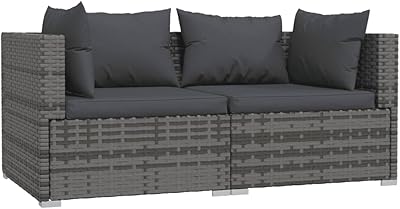 Canapé fedexcel 2 places avec coussins pour terrasse, jardin, terrasse extérieure, balcon, banc