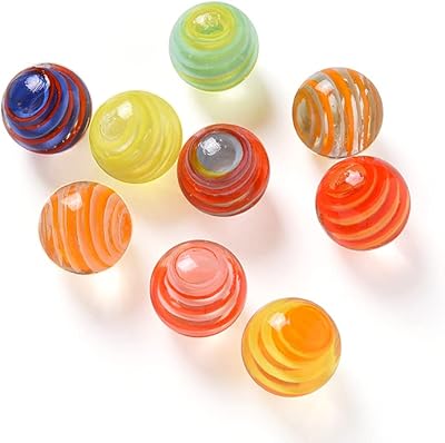 9 pièces de billes de verre plates de 16mm pour enfants de 4