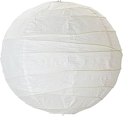 Abat-jour suspendu en papier de riz fait main rigolet, blanc cassé 17 3/4