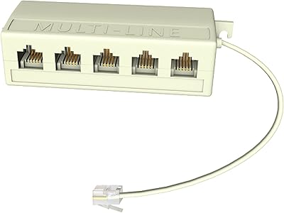 Répartiteur téléphonique jopchen rj11 6p4c mâle vers 5 femelles, prise répartiteur de ligne téléphonique pour téléphone, ligne fixe et fax, couleur ivoire. Diaytar : L'excellence du service, la douceur des prix