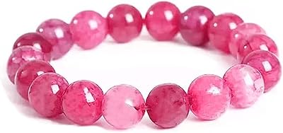 Bracelet de pierres précieuses naturelles, bracelet en quartz rose, bracelet en cristal