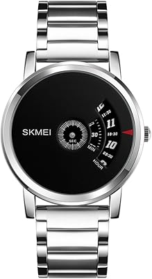 Montre à quartz analogique étanche au design unique pour hommes en acier inoxydable