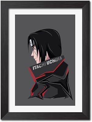 Affiche itachi uchiha de tenor arts, affiches plastifiées avec cadre noir mat