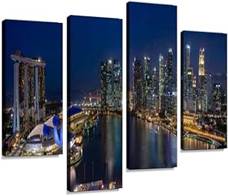 Impression sur toile singapour janvier 2019 gratte-ciel de singapour la nuit singapour est