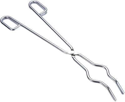 Pince à creuset necerio en acier chromé taille 45 cm, accessoire d'expérimentation