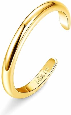 Bagues d'orteil en or 14 carats bagues réglables pour femmes fines