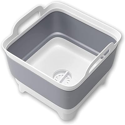 Lavabo pliable portable goodrun 9l, lavabo pliable, lavabo avec bouchon de vidange, égouttoir