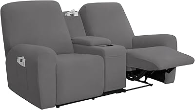 Housse de canapé 2 places extensible easy going avec console centrale, housse
