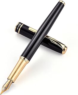 Stylo plume noir superbe stylo de luxe avec finition dorée