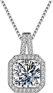 Collier pendentif moissanite pour femme 1 ct 2 df argent
