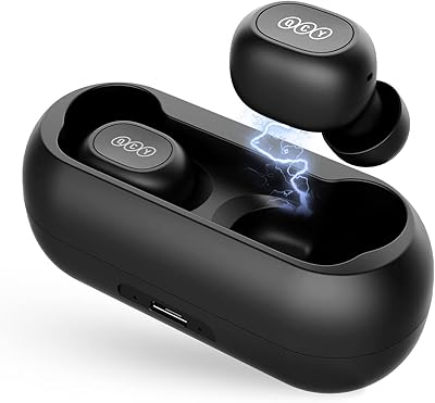 Casque stéréo sans fil bluetooth v5.0 qcy true noir - t1c