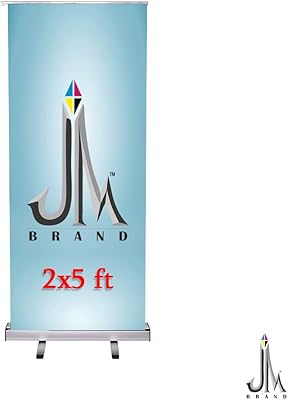 Bannière rétractable en aluminium jm brandtm 24" x 1,52 m pour affichage