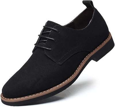 Chaussures décontractées classiques à lacets en daim pour hommes, basses en tissu oxford