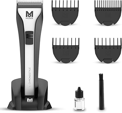 Moser 1877-0150 tondeuse à cheveux professionnelle avec sans fil chromée 2 styles
