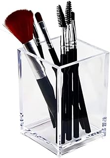 1 paquet de porte-crayons en acrylique transparent porte-pinceaux de maquillage organisateur de papeterie