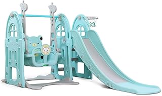 Balançoire pour enfants avec support coulissant, toboggan pour enfants, 171x126x120 cm, différentes couleurs
