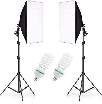 Double support d'éclairage pour photographie softbox taille 2 x 50 70 cm