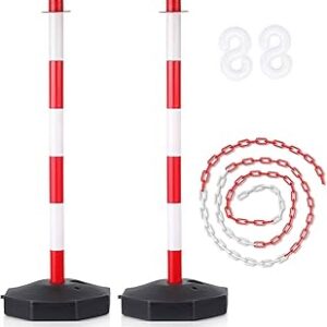 [2 pièces] cônes de marquage de circulation avec base rechargeable, barrière de stationnement portable avec chaîne de 8 pieds, marqueur de sécurité routière pour parking, chantier de construction. Shoppez futé, shoppez Diaytar Sénégal