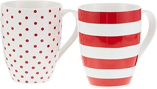 Ensemble de tasses symphony rouge et blanc 4 pièces - 300 ml