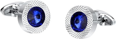 Boutons de manchette en forme de cône de cristal bleu pour hommes