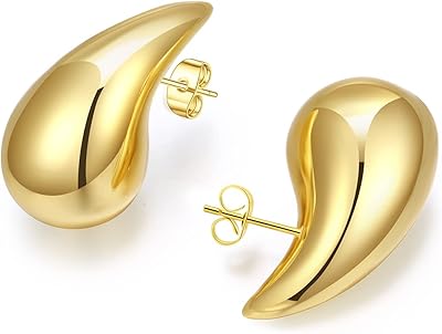 Boucles d'oreilles en forme de goutte d'eau pour femmes plaqué or