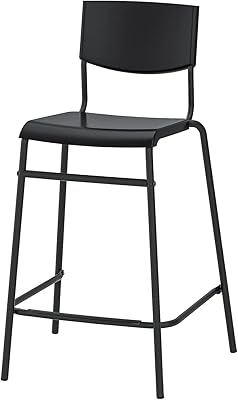 Tabouret de bar ikea stage avec dossier noir noir 74 cm