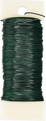 Fil à pagaie flexible vert de calibre 22, fil floral de 38 mètres