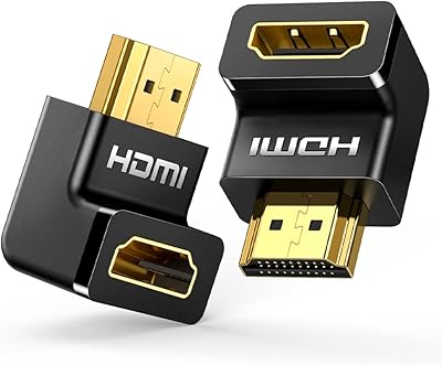 Adaptateur hdmi mâle vers femelle plaqué or 2 pièces ugreen, angle droit, prend