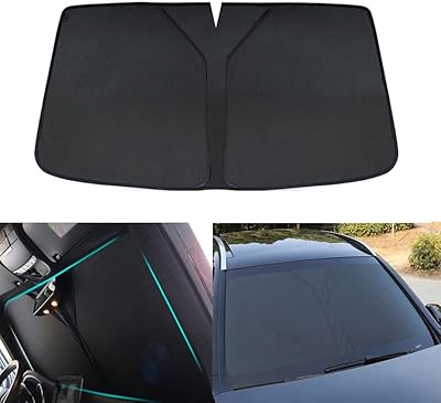 Couverture de pare-soleil pliable genized, noire, adaptée pour nissan patrol 2015-2021, protection intérieure