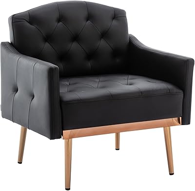 Fauteuil en simili cuir ollila pour salon, fauteuil de canapé rembourré avec pieds