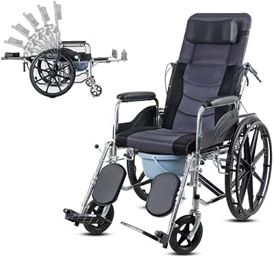 Fauteuil roulant manuel multifonction entièrement inclinable, fauteuil roulant manuel léger, fauteuil roulant