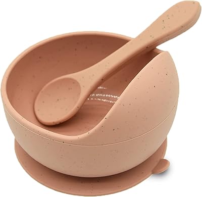 Bol et cuillère en silicone touchaka pour bébé à ventouse extra forte le sevrage