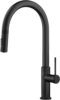 Robinet de cuisine industriel moderne à poignée unique rétractable kraus d'allen en noir