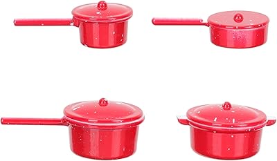 Toyvian 4 pièces casseroles et poêles miniatures en métal ustensiles de cuisine