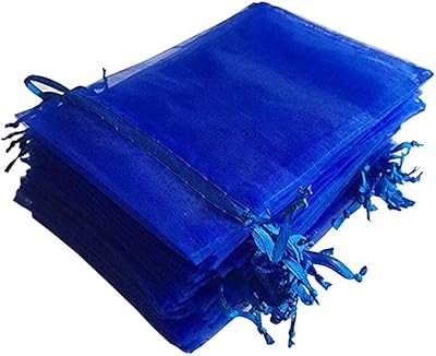 100 pièces sac organisateur à cordon bleu emballage cadeau matériau en tissu