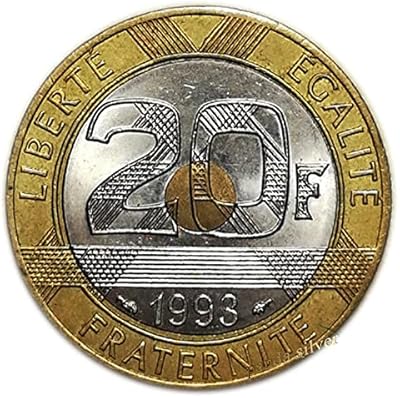 France 20 francs, année aléatoire 1991-1996, pièce ancienne originale