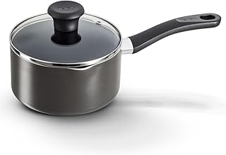 Tefal g6 delicia marmite 16 cm avec couvercle en verre, antiadhésif, noir, aluminium