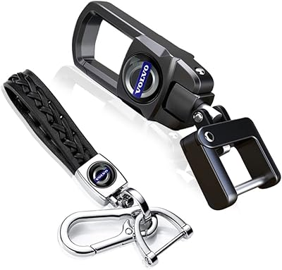 2 pièces porte-clés de voiture en cuir et métal, porte-clés de voiture, porte-clés