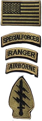Patchs militaires, patchs tactiques du drapeau américain, insignes aéroportés des rangers des forces