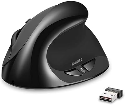 Souris verticale ortec, souris ergonomique sans fil rechargeable 2,4g avec récepteur usb, 6