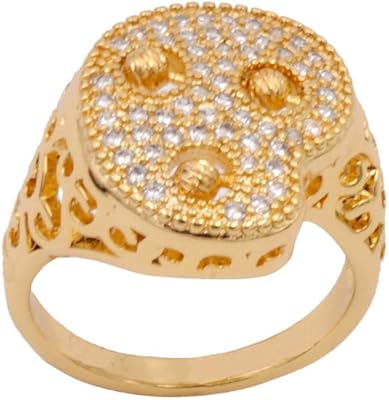 Bague en or 18 carats en forme de coeur sertie de zircon