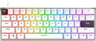 Clavier de jeu mécanique filaire fantech 60 % rvb frost de max fit