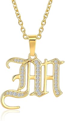 Dwjsu gold etsy nom lettre initiale charme collier pendentif alphabet pour maman