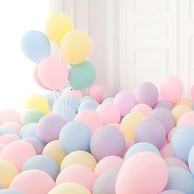 100 ballons macarons épais de couleurs assorties pour décorations d'anniversaire, de mariage