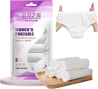 Goodern 5 pièces sous-vêtements jetables pour femmes sous-vêtements en coton portables slips blancs
